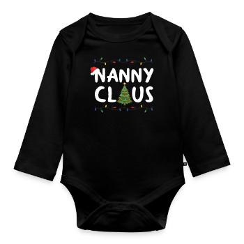 Nanny Claus Design pour grand-mère grand-mère - Body Bébé bio manches longues - noir - Devant