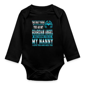 The only thing that is better than you than mine - Organic Longsleeve Baby Bodysuit - black - Front