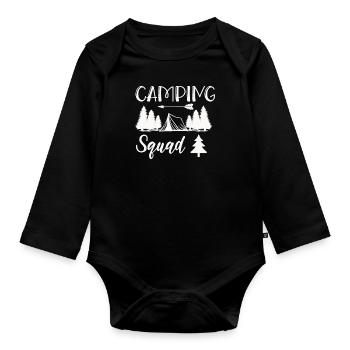 Camping Kader Wandershirt - Baby Bio-Langarm-Body - Schwarz - Vorne