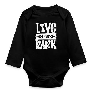 Life Love Barking - Organic Longsleeve Baby Bodysuit - black - Front