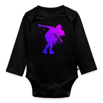 Roller Skating Roller Skating Women's Roller Skating - Organic Longsleeve Baby Bodysuit - black - Front