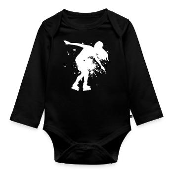 Women's Roller Skating Roller Skate Men Roller Skate - Organic Longsleeve Baby Bodysuit - black - Front
