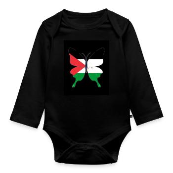 Palestine - Organic Longsleeve Baby Bodysuit - black - Front