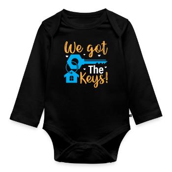 Pendaison de crémaillère - Nous avons les clés - Body Bébé bio manches longues - noir - Devant