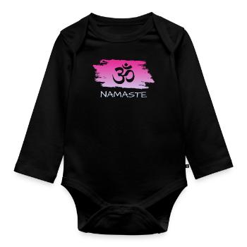 Namaste - Baby Bio-Langarm-Body - Schwarz - Vorne