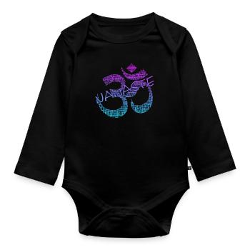 Namaste - Baby Bio-Langarm-Body - Schwarz - Vorne