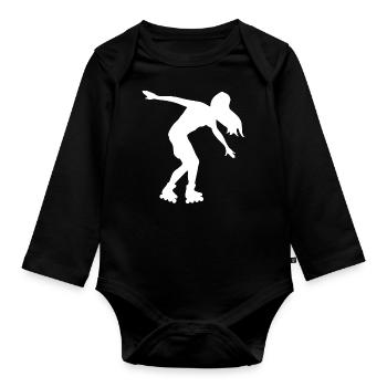 Rollerskate Roller Skating Women's Roller Skates - Organic Longsleeve Baby Bodysuit - black - Front