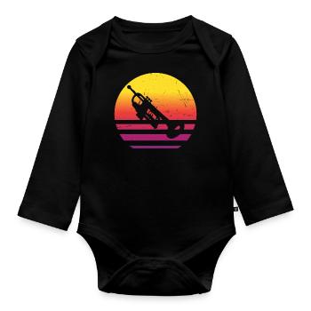 Trompeter Trompeten Spieler Herren Damen - Baby Bio-Langarm-Body - Schwarz - Vorne