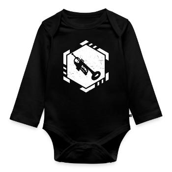 Trumpet Playing Men Trumpet Women TrumpetSp - Organic Longsleeve Baby Bodysuit - black - Front