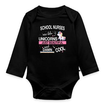 Infirmière scolaire Soins de santé Patients de l’école - Body Bébé bio manches longues - noir - Devant