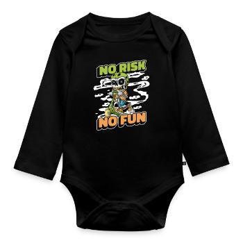 Stunt Scooter Scooter Skater Skating - Baby Bio-Langarm-Body - Schwarz - Vorne