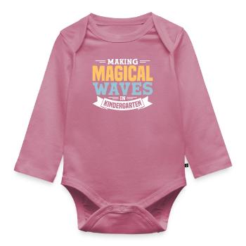 Maternelle Inscription à l’école Retour à l’école Élèves de première année - Body Bébé bio manches longues - mauve - Devant