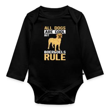 Boerboel Dog Lover Dog Owner Gift - Organic Longsleeve Baby Bodysuit - black - Front