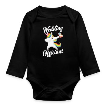 Standesbeamter Standesbeamtin Hochzeit - Baby Bio-Langarm-Body - Schwarz - Vorne