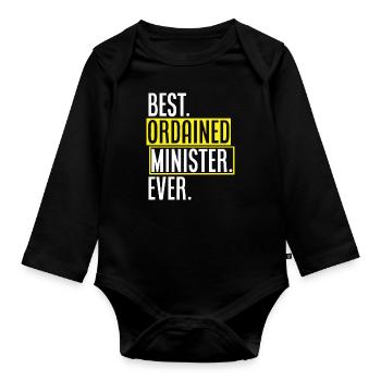 Standesbeamter Standesbeamtin Hochzeit - Baby Bio-Langarm-Body - Schwarz - Vorne