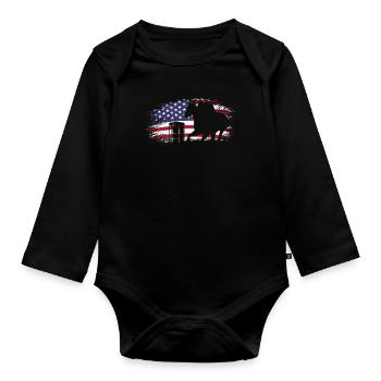 Lustige Pferderennen Pferderennen Geschenkidee - Baby Bio-Langarm-Body - Schwarz - Vorne