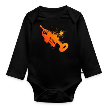 Trumpet Player Trumpet Player Women's Trumpet - Organic Longsleeve Baby Bodysuit - black - Front