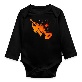 Trompetenspieler Herren Damen Trompeten Spieler - Baby Bio-Langarm-Body - Schwarz - Vorne