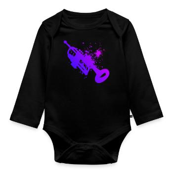 Trumpet Player Trumpet Trumpet Trumpets Spie - Organic Longsleeve Baby Bodysuit - black - Front