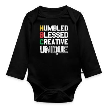 Humbled Blessed Creative Unique For Pride African - Organic Longsleeve Baby Bodysuit - black - Front