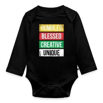 Humbled Blessed Creative Unique For Pride African - Organic Longsleeve Baby Bodysuit - black - Front