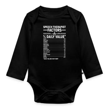 Sprachtherapeut Logopäde Geschenk - Baby Bio-Langarm-Body - Schwarz - Vorne
