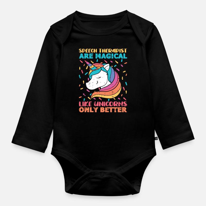 Sprachtherapeut Logopäde Geschenk - Baby Bio-Langarm-Body - Schwarz