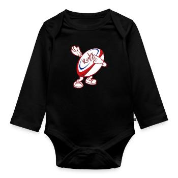 Dab Rugby Dab Joueur Maillot France Rugby - Body Bébé bio manches longues - noir - Devant