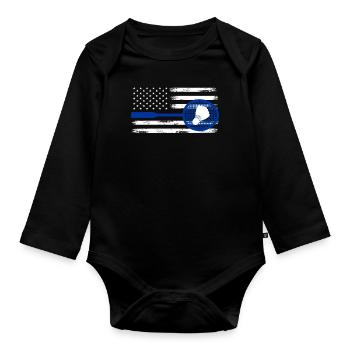 Badminton Amerikanische Flagge - Baby Bio-Langarm-Body - Schwarz - Vorne