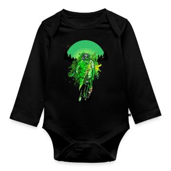 Mountain Bike Bike Nature Road Bike Bike MTB Biker - Organic Longsleeve Baby Bodysuit - black - Front