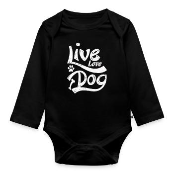 Leben Liebe Hunde - Baby Bio-Langarm-Body - Schwarz - Vorne