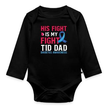 Diabète Insulinique Diabète Père Papa Type 1 - Body Bébé bio manches longues - noir - Devant
