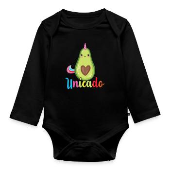 Licorne Avocat Unicado - Body Bébé bio manches longues - noir - Devant