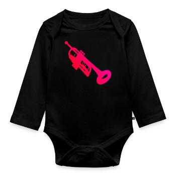 Trumpet Ladies Trumpet Players Trumpet Players Players - Organic Longsleeve Baby Bodysuit - black - Front