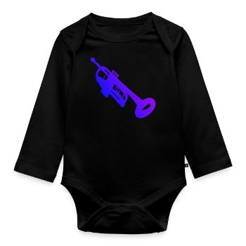 Men's Trumpet Player Women's Trumpet Playing - Organic Longsleeve Baby Bodysuit - black - Front