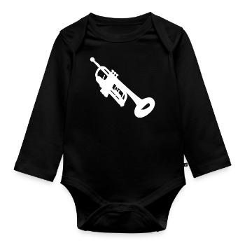 Trumpet Players Trumpet Player Men's Trumpeter - Organic Longsleeve Baby Bodysuit - black - Front