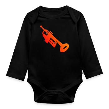 Trumpet Player Trumpet Trumpet Players - Organic Longsleeve Baby Bodysuit - black - Front