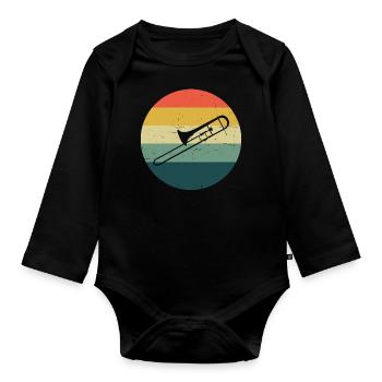 Tromboniste Brass Band Hommes Femmes Brass Brass - Body Bébé bio manches longues - noir - Devant