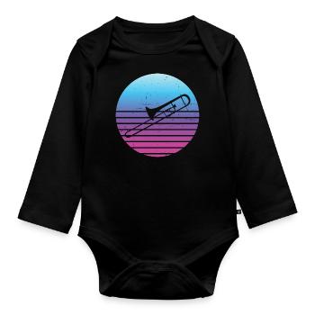 Brass Band Ladies Gentlemen Trombonist Trombone - Organic Longsleeve Baby Bodysuit - black - Front