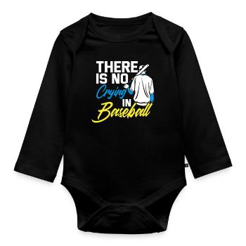 Baseball - Baby Bio-Langarm-Body - Schwarz - Vorne