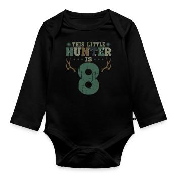Buck Deer Hunting Hunter Kid 8ème - Body Bébé bio manches longues - noir - Devant
