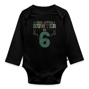 Buck Deer Hunting Hunter Kid 6ème - Body Bébé bio manches longues - noir - Devant