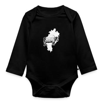 Highland Cattle Breeder Highland Cow Hessen - Organic Longsleeve Baby Bodysuit - black - Front