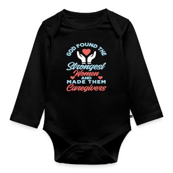 Aidante Femme forte - Body Bébé bio manches longues - noir - Devant