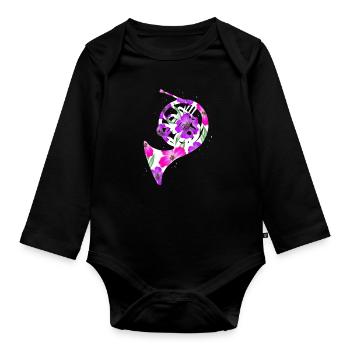 Drôle d’instrument de musique Français Cor - Body Bébé bio manches longues - noir - Devant