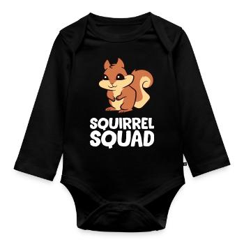 Écureuil - Squirrel Squad - Body Bébé bio manches longues - noir - Devant