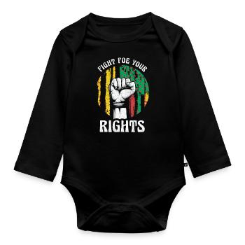 Fight Your Rights For Pride African Americans - Organic Longsleeve Baby Bodysuit - black - Front
