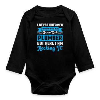 Klempner - Baby Bio-Langarm-Body - Schwarz - Vorne