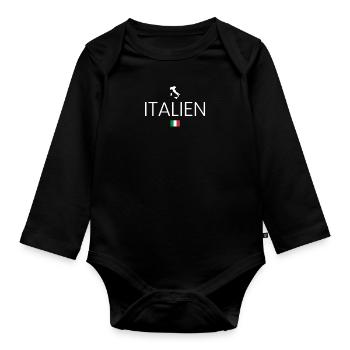 Italien Urlaub - Baby Bio-Langarm-Body - Schwarz - Vorne