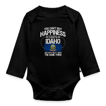 Idaho - Organic Longsleeve Baby Bodysuit - black - Front